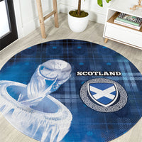 Scotland Football Round Carpet Ice Hole Celtic Thistle Tartan Flower Patterns