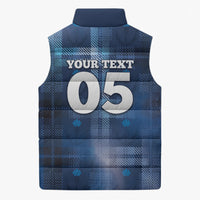 Custom Scotland Football Sleeveless Puffer Jacket Ice Hole Celtic Thistle Tartan Flower Patterns