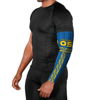 Custom Sweden Football Arm Sleeves Three Crowns Golden DNA Trophy