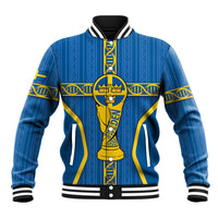 Custom Sweden Football Baseball Jacket Three Crowns Golden DNA Trophy
