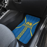 Custom Sweden Football Car Mats Three Crowns Golden DNA Trophy