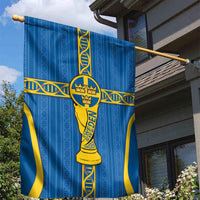 Sweden Football Garden Flag Three Crowns Golden DNA Trophy