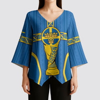 Custom Sweden Football Kimono Sleeve Blouse Three Crowns Golden DNA Trophy