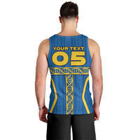 Custom Sweden Football Men Tank Top Three Crowns Golden DNA Trophy