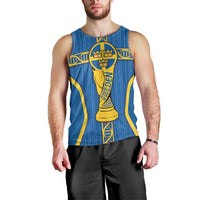 Custom Sweden Football Men Tank Top Three Crowns Golden DNA Trophy