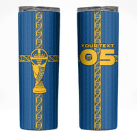 Custom Sweden Football Skinny Tumbler Three Crowns Golden DNA Trophy