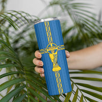 Custom Sweden Football Skinny Tumbler Three Crowns Golden DNA Trophy