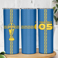 Custom Sweden Football Skinny Tumbler Three Crowns Golden DNA Trophy