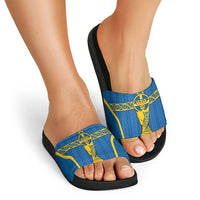 Sweden Football Slide Sandals Three Crowns Golden DNA Trophy