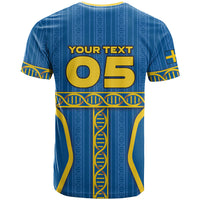 Custom Sweden Football T Shirt Three Crowns Golden DNA Trophy