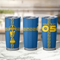 Custom Sweden Football Tumbler Cup Three Crowns Golden DNA Trophy