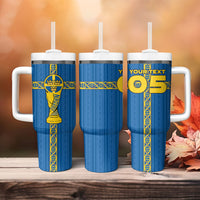 Custom Sweden Football Tumbler With Handle Three Crowns Golden DNA Trophy
