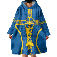 Custom Sweden Football Wearable Blanket Hoodie Three Crowns Golden DNA Trophy