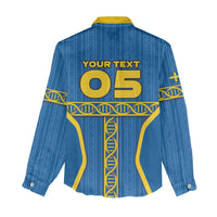 Custom Sweden Football Women Casual Shirt Three Crowns Golden DNA Trophy