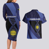 Guadeloupe Is In My DNA Couples Matching Long Sleeve Bodycon Dress and Hawaiian Shirt - Wonder Print Shop