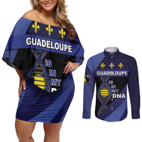 Guadeloupe Is In My DNA Couples Matching Off Shoulder Short Dress and Long Sleeve Button Shirt - Wonder Print Shop