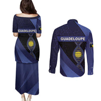 Guadeloupe Is In My DNA Couples Matching Puletasi and Long Sleeve Button Shirt - Wonder Print Shop
