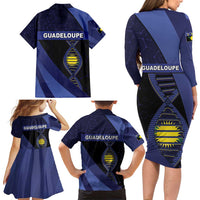 Guadeloupe Is In My DNA Family Matching Long Sleeve Bodycon Dress and Hawaiian Shirt - Wonder Print Shop