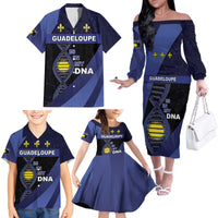 Guadeloupe Is In My DNA Family Matching Off The Shoulder Long Sleeve Dress and Hawaiian Shirt - Wonder Print Shop