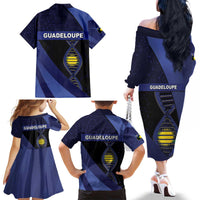 Guadeloupe Is In My DNA Family Matching Off The Shoulder Long Sleeve Dress and Hawaiian Shirt - Wonder Print Shop