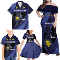 Guadeloupe Is In My DNA Family Matching Off Shoulder Maxi Dress and Hawaiian Shirt - Wonder Print Shop