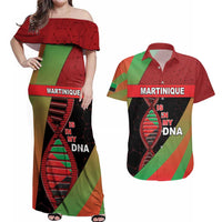 Martinique Is In My DNA Couples Matching Off Shoulder Maxi Dress and Hawaiian Shirt - Wonder Print Shop