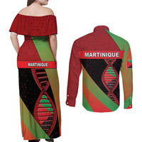 Martinique Is In My DNA Couples Matching Off Shoulder Maxi Dress and Long Sleeve Button Shirt - Wonder Print Shop