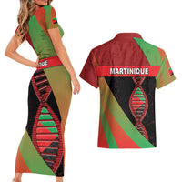 Martinique Is In My DNA Couples Matching Short Sleeve Bodycon Dress and Hawaiian Shirt - Wonder Print Shop