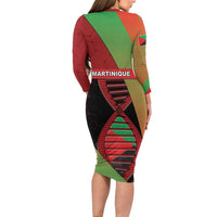 Martinique Is In My DNA Family Matching Long Sleeve Bodycon Dress and Hawaiian Shirt - Wonder Print Shop