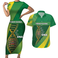 French Guiana Is In My DNA Couples Matching Short Sleeve Bodycon Dress and Hawaiian Shirt - Wonder Print Shop