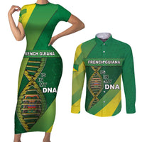 French Guiana Is In My DNA Couples Matching Short Sleeve Bodycon Dress and Long Sleeve Button Shirt - Wonder Print Shop