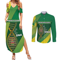 French Guiana Is In My DNA Couples Matching Summer Maxi Dress and Long Sleeve Button Shirt - Wonder Print Shop