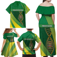 French Guiana Is In My DNA Family Matching Off Shoulder Maxi Dress and Hawaiian Shirt - Wonder Print Shop