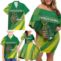 French Guiana Is In My DNA Family Matching Off Shoulder Short Dress and Hawaiian Shirt - Wonder Print Shop