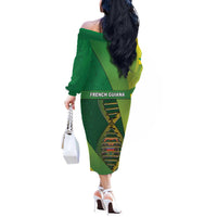 French Guiana Is In My DNA Off The Shoulder Long Sleeve Dress - Wonder Print Shop