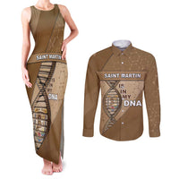 Saint Martin Is In My DNA Couples Matching Tank Maxi Dress and Long Sleeve Button Shirt - Wonder Print Shop
