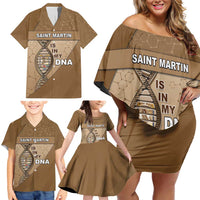 Saint Martin Is In My DNA Family Matching Off Shoulder Short Dress and Hawaiian Shirt - Wonder Print Shop