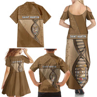 Saint Martin Is In My DNA Family Matching Summer Maxi Dress and Hawaiian Shirt - Wonder Print Shop