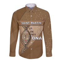 Saint Martin Is In My DNA Long Sleeve Button Shirt - Wonder Print Shop