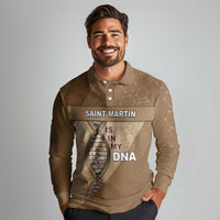 Saint Martin Is In My DNA Long Sleeve Polo Shirt - Wonder Print Shop