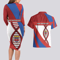 Saint Barthelemy Is In My DNA Couples Matching Long Sleeve Bodycon Dress and Hawaiian Shirt - Wonder Print Shop