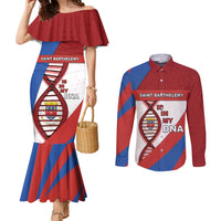 Saint Barthelemy Is In My DNA Couples Matching Mermaid Dress and Long Sleeve Button Shirt - Wonder Print Shop