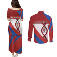 Saint Barthelemy Is In My DNA Couples Matching Puletasi and Long Sleeve Button Shirt - Wonder Print Shop