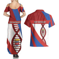 Saint Barthelemy Is In My DNA Couples Matching Summer Maxi Dress and Hawaiian Shirt - Wonder Print Shop