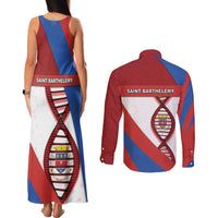 Saint Barthelemy Is In My DNA Couples Matching Tank Maxi Dress and Long Sleeve Button Shirt - Wonder Print Shop