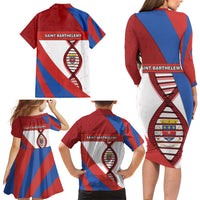 Saint Barthelemy Is In My DNA Family Matching Long Sleeve Bodycon Dress and Hawaiian Shirt - Wonder Print Shop