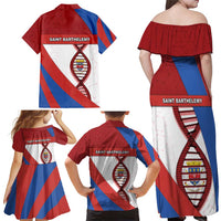 Saint Barthelemy Is In My DNA Family Matching Off Shoulder Maxi Dress and Hawaiian Shirt - Wonder Print Shop