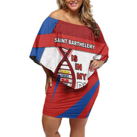 Saint Barthelemy Is In My DNA Family Matching Off Shoulder Short Dress and Hawaiian Shirt - Wonder Print Shop