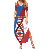 Saint Barthelemy Is In My DNA Family Matching Summer Maxi Dress and Hawaiian Shirt - Wonder Print Shop