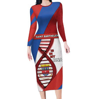 Saint Barthelemy Is In My DNA Long Sleeve Bodycon Dress - Wonder Print Shop